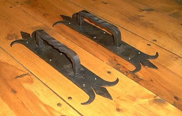FDL Pair Medieval Wrought Iron Door Handles Pulls PCBS Glad to do custom work