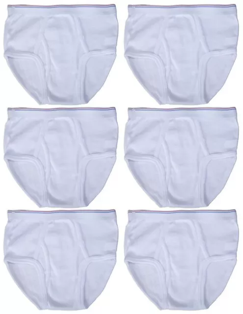 3 6 12 Boy's Soft Cotton Briefs Solid Whites Colors SCWU Lot NEW Underwear S~XL 3