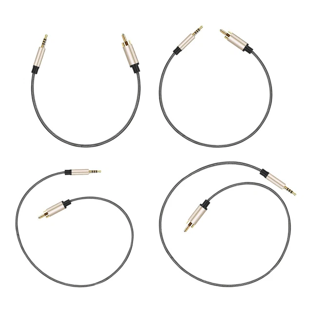 Câble Audio Jack 3,5mm Mâle Vers 2 RCA Mâle - 2m, Noir, OFC - Marque Kenable - Garantie 1 An - Neuf