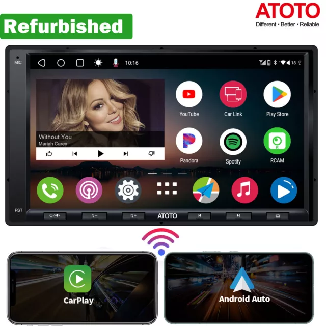 ATOTO A6 PF 7in 2DIN Android Car Navi Stereo Wireless Android Auto & CarPlay,2BT