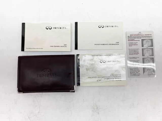 1998 Infiniti Q45 5pc Owners Manual User Guide Book Set w Leather Storage Case