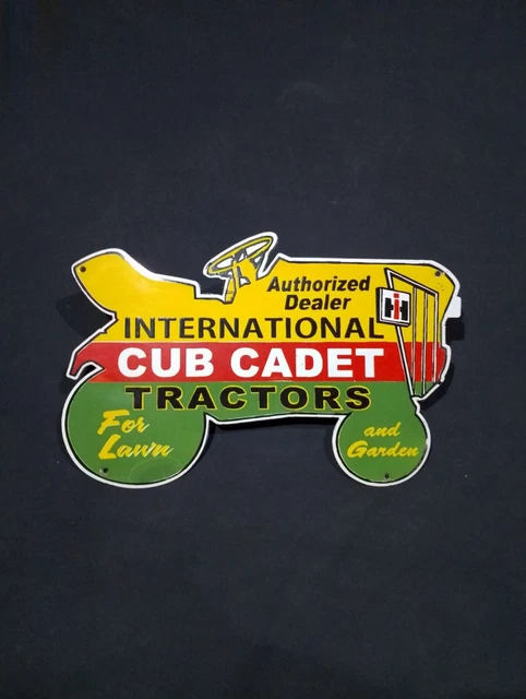 Porcelain Cub Cadet Tractors Enamel Metal Sign Size 23'' x 14" Inches