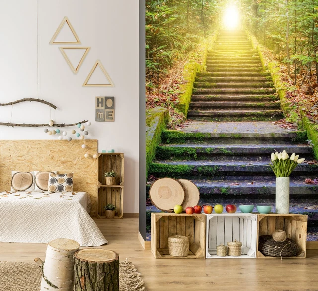 3D SUNSHINE STAIRS A6217 Wallpaper Wall Murals Removable Self-adhesive ...