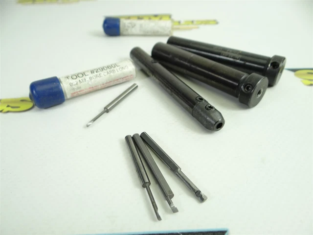 4Pc Solid Carbide Boring Tools 1/8" Shanks +3 Assorted Holders Ab Tools Micro100
