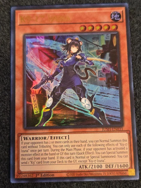 遊戯王 JUSH-EN031 Ｋ９−１７号 イヅナ K9-17 Izuna (英語版 1st Edition ウルトラレア) Justice Hunters K9-17 Izuna - Justice Hunters 1st Edition - Yugioh