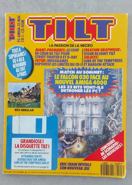 Magazine TILT N° 107 Retro Gaming Novembre 1992