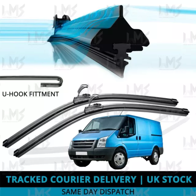 For Ford Transit 2006-2014 Front Windscreen 26" 22" Flat Aero Wiper Blades Set