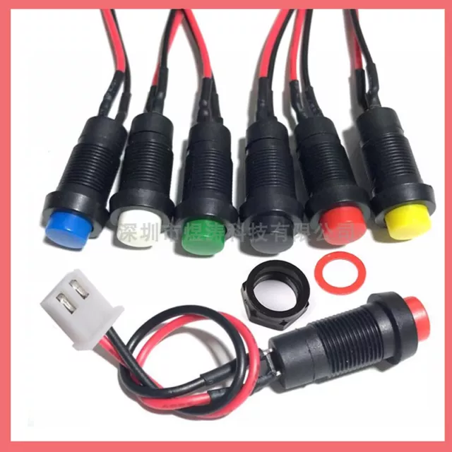 10mm Push Button Switch NO / OFF Momentary Latching Red Green Black Blue White