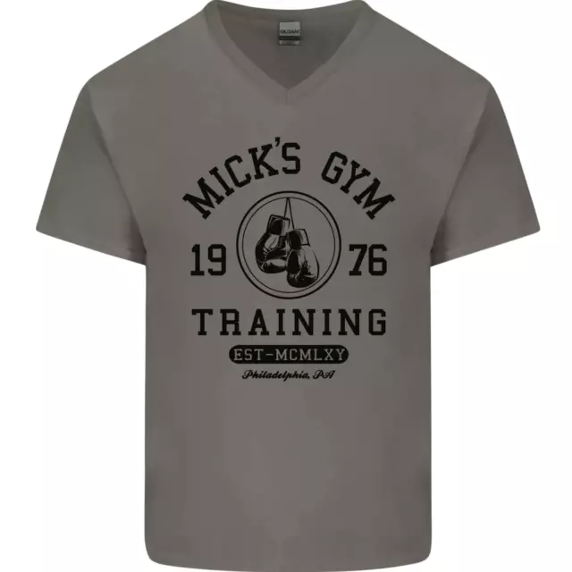 Micks Palestra Boxe Boxer Film Uomo Scollo A V Cotone T-Shirt