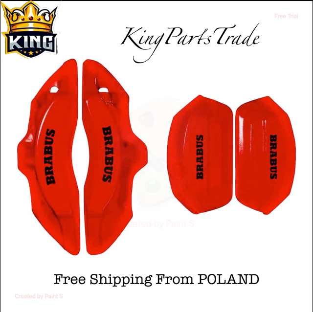 Mercedes-Benz C-Class Brabus Style Brake Caliper Covers In Red Color Set Of 4 +