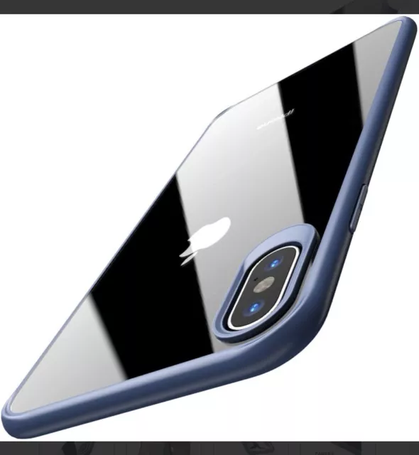 TOZO for iPhone Xs Max Case 6.5 Inch (2018) Hybrid Soft Matte Clear Back - Blue