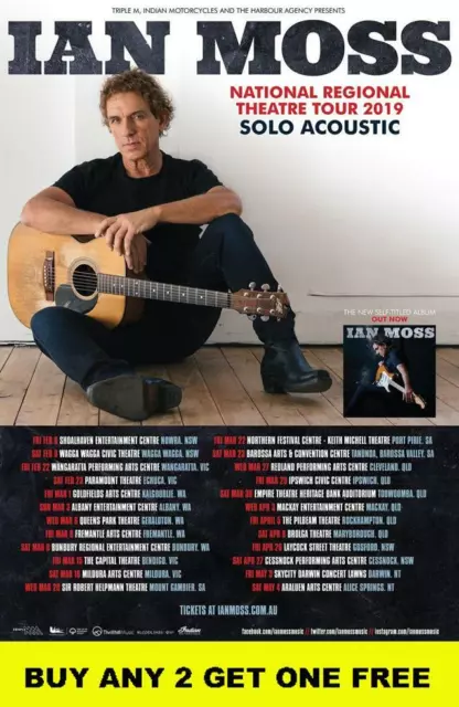 IAN MOSS 2019  Laminated Australian Tour Poster