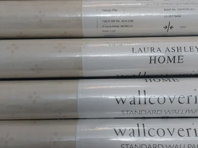 4 Rolls laura ashley wallpaper Vintage PIP IN oatmeal, same Batch
