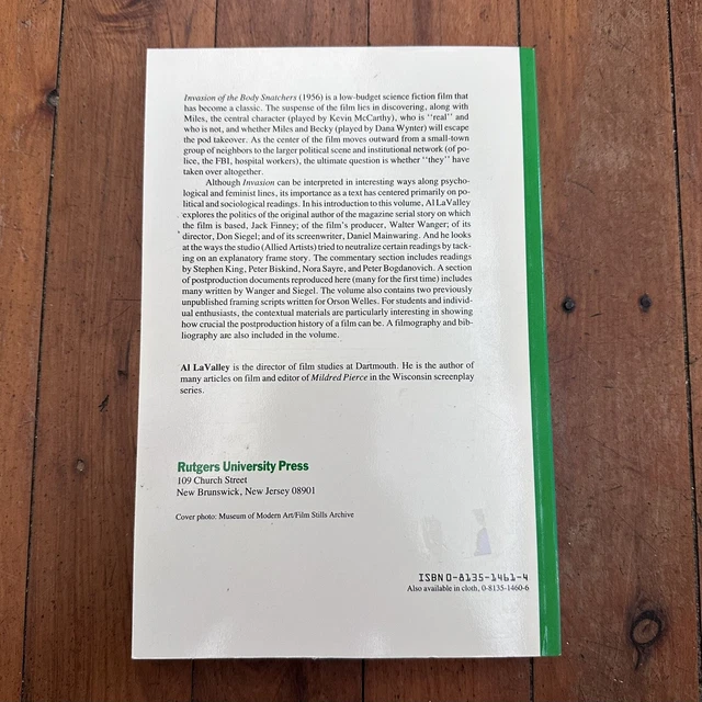 INVASION OF THE BODY SNATCHERS DON SIEGEL By Al Lavalley £7.70