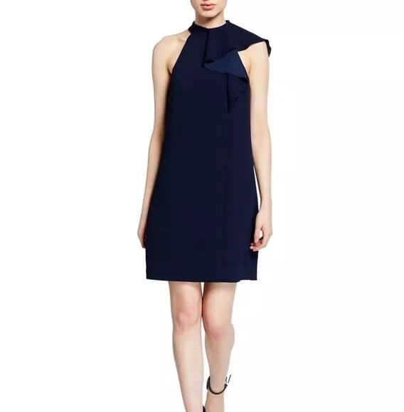 NWT - TRINA TURK "Capilla" Classic Crepe Sheath Dress In Indigo $248 - SIZE 0 