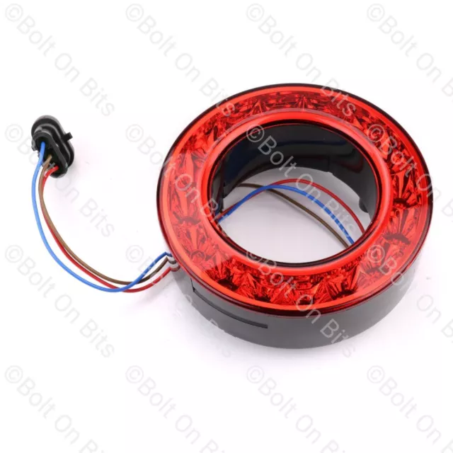 HELLA 112mm 12V LED Crystal Red Stop Tail Ring Light - Kit Car Motorhome Caravan