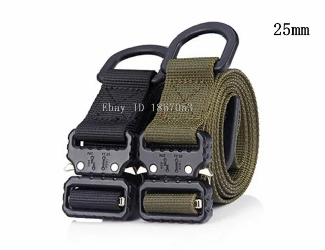 1" Width Metal Belt Buckle Adjustable Quick Release Web Tactical Waist Strap