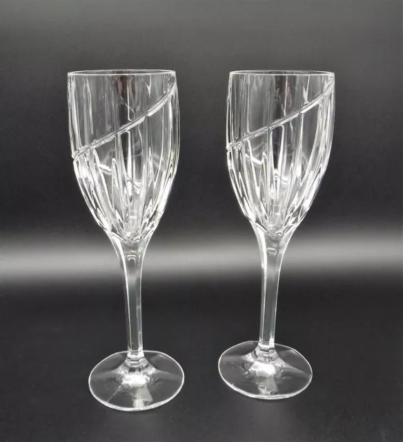 2 Mikasa Uptown Crystal Wine/Water Goblets 9"Tall!