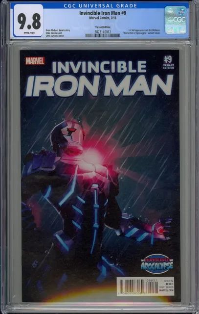 Cgc 9.8 Invincible Iron Man #9 Tough Variant Cover 1St Full Appear Riri Williams