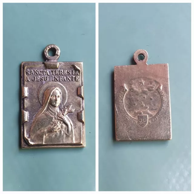 Santa Teresa De Bambino Gesù Niño Jesús Medalla Religiosa Antigua