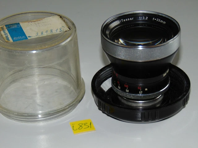 Pro-Tessar 3,2 f=35mm Lens Objektiv Carl Zeiss Jena für Contaflex mit Objektivbo