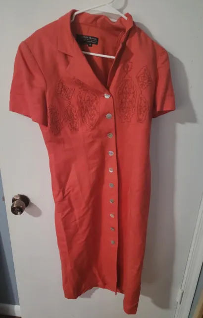 VINTAGE CYNTHIA HOWIE for Maggy Boutique Full Button Dress 8P $39.95