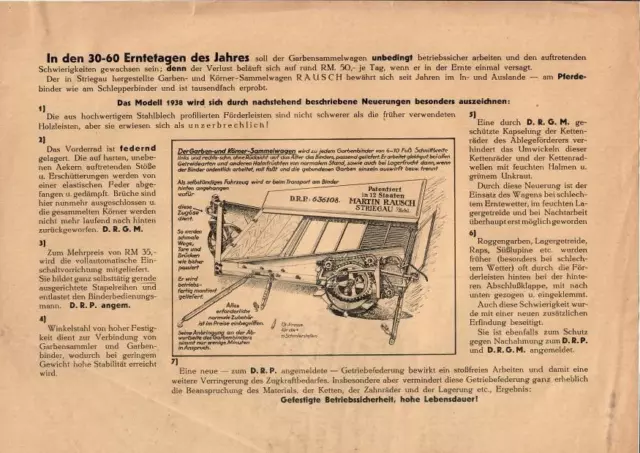 Hist. Schrift: Rausch Garbensammelwagen