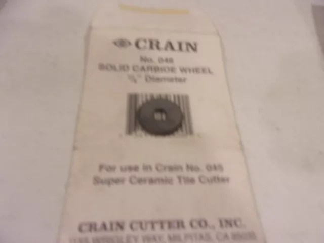 Crain Cutter Co.  046 Solid Carbide Wheel 7/8" Diameter