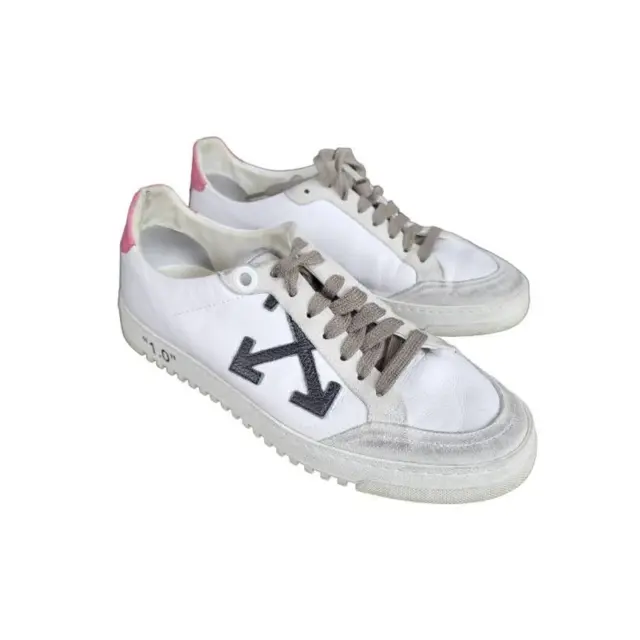 Off-White Womens C/O Virgil Abloh Arrow 2.0 Sneakers Shoes White Leather Low 8 M