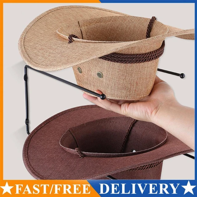 Hat Shape Rack COWBOY HAT RACK Iron U-Shaped Hat Storage Rack Convenient Holder Cap ...