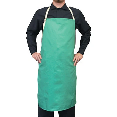 Flame-Retardant Cotton Sateen Bib Apron, 24 in X 42 In, Visual Green ORS Nasco