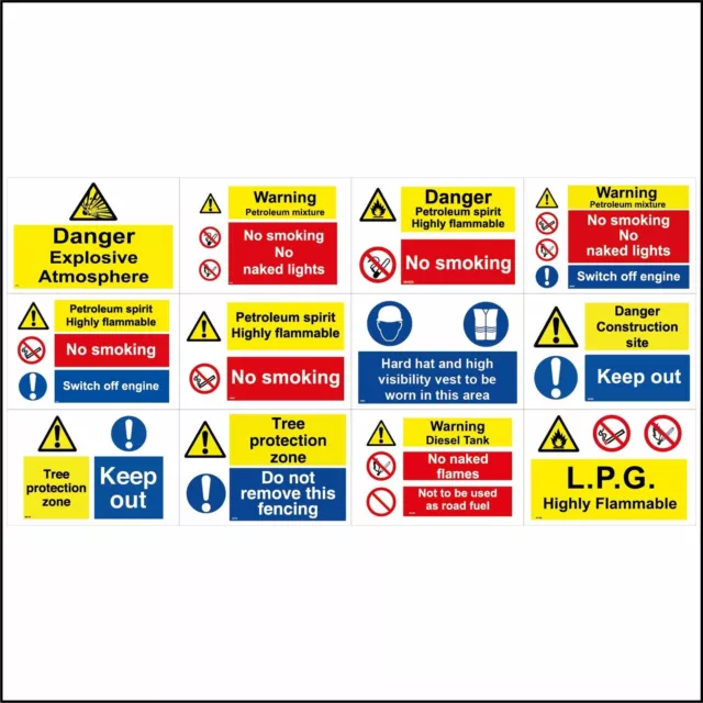 Diesel Petroleum Signs Trees Explosive Danger Warning Flammable Hard Hats GBL268