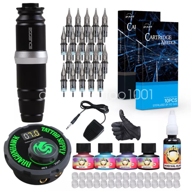 Dragonhawk Mast Tattoo Machine Kit Motor Rotary Pen Makeup Power Supply  Needles