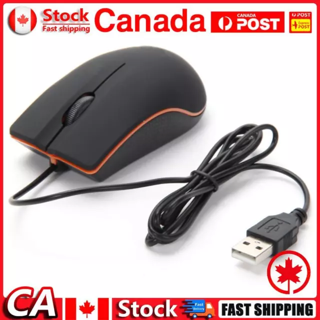 USB 3D Wired Optical Mini Mouse Mice For PC Laptop Computers black CA