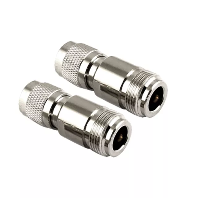 2 X Argent Plaqué-TNC mâle vers femelle Type N Adaptateur connecteur Coaxial RF