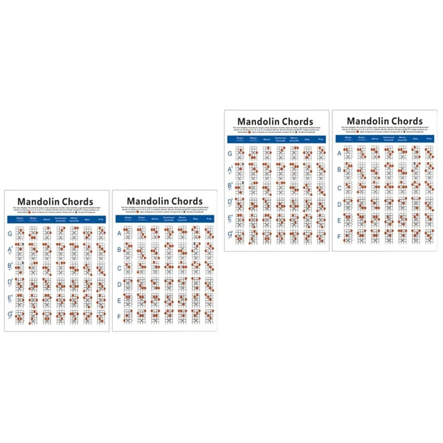 MANDOLIN CHORD CHART Chart Guide Diagram Instrument Mandolin £8.79 ...