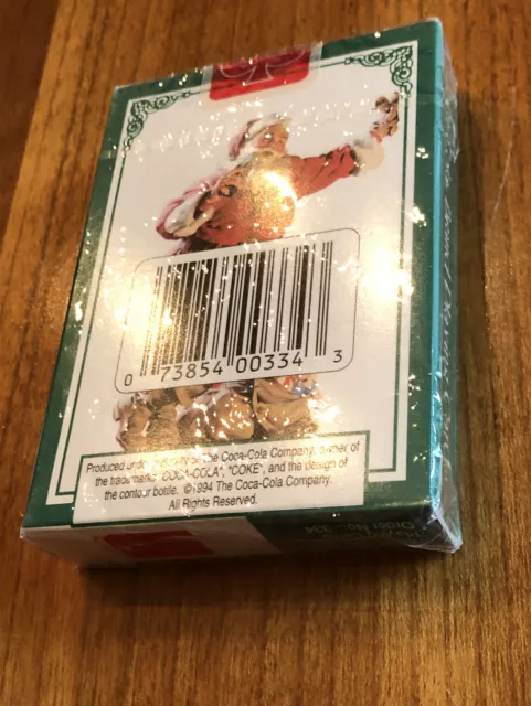 VINTAGE Sealed Deck 1994 Coca Cola Holiday Santa Claus Playing Cards 3