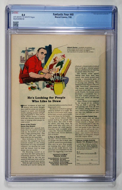 CGC 8.0: FANTASTIC FOUR #40: Jul 1965:  Daredevil X-Over with Doctor Doom 2
