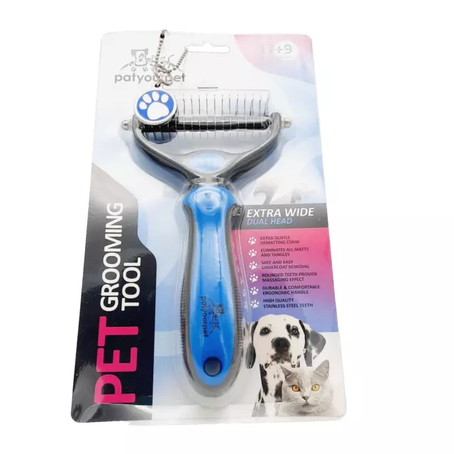 Pet Comb De-shedding Double-Sided Undercoat Rake for Dogs Cats by Pat Your Pet