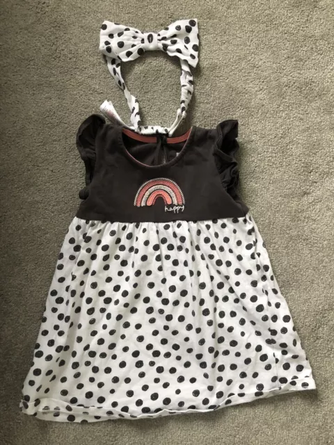 Baby F&F Dress With Hairband 12-18 Months