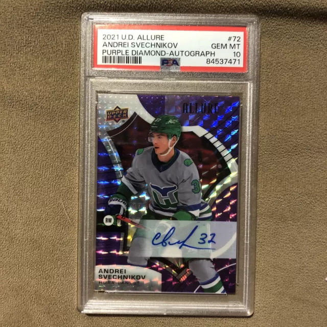 2021 Andrei Svechnikov  Purple Diamond Auto 10/10 PSA Gem Mint 10