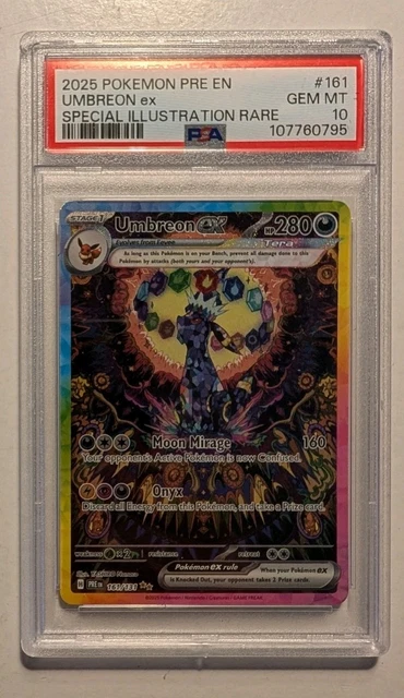 2025 UMBREON EX Pokemon Prismatic Evolutions Special Illustration Rare 