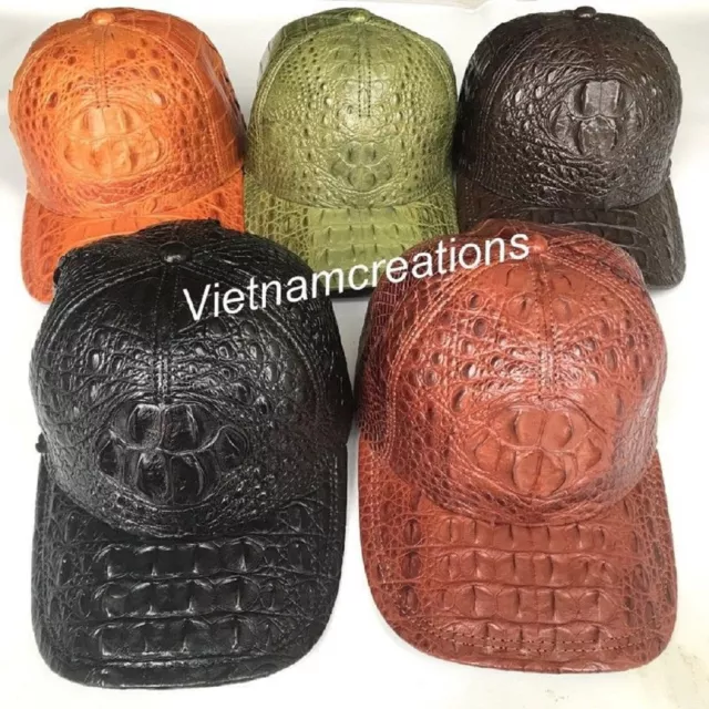 Alligator Leather Hat Cap Genuine Crocodile Mens Baseball Hat Handmade Gifts