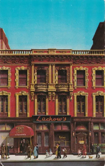 Luchow's Restaurant New York City Postcard 1958