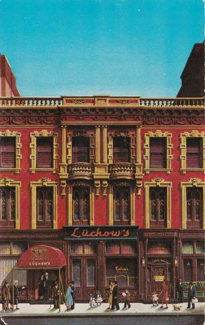 Luchow's Restaurant New York City Postcard 1958