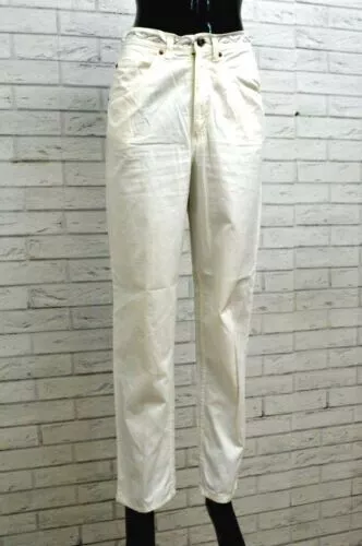 Pantalone Vita Alta Ragazza Valentino Junior Bimba 14 Anni Jeans Bianco Cotone