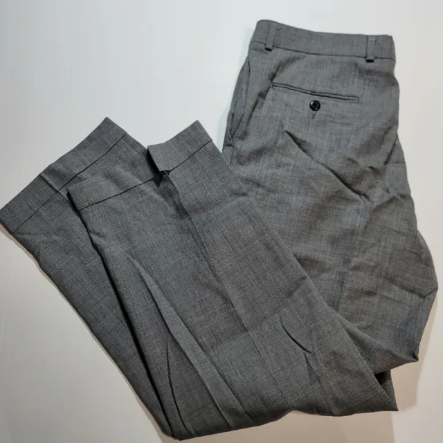 Lauren Ralph Lauren Super 100's Classic Pleated Grey Dress Pants Men's Size 35