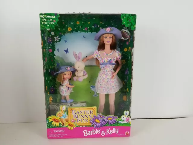 VTG NEW 1998 Easter Bunny Fun Barbie & Kelly Gift Set Target Special Ed. *READ*