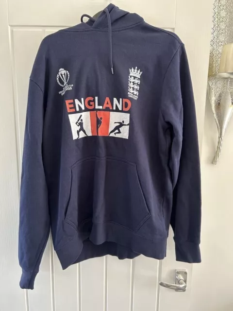 Fanatics England Cricket Hoodie ICC World Cup 2023 India Size Large Navy Blue