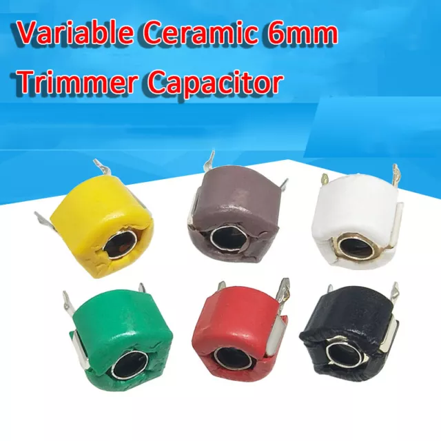 20Pcs Variable Ceramic 6mm Trimmer Capacitors 3/5/10/20/30/40/50/60/70/120PF